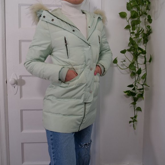 Mint Green colour winter coat - Picture 10 of 16